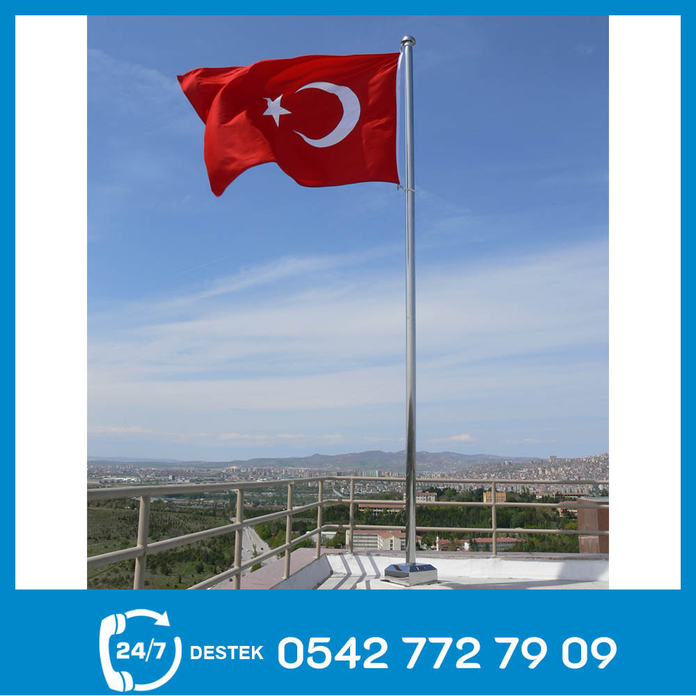 Çatalca Paslanmaz Krom Bayrak Direği